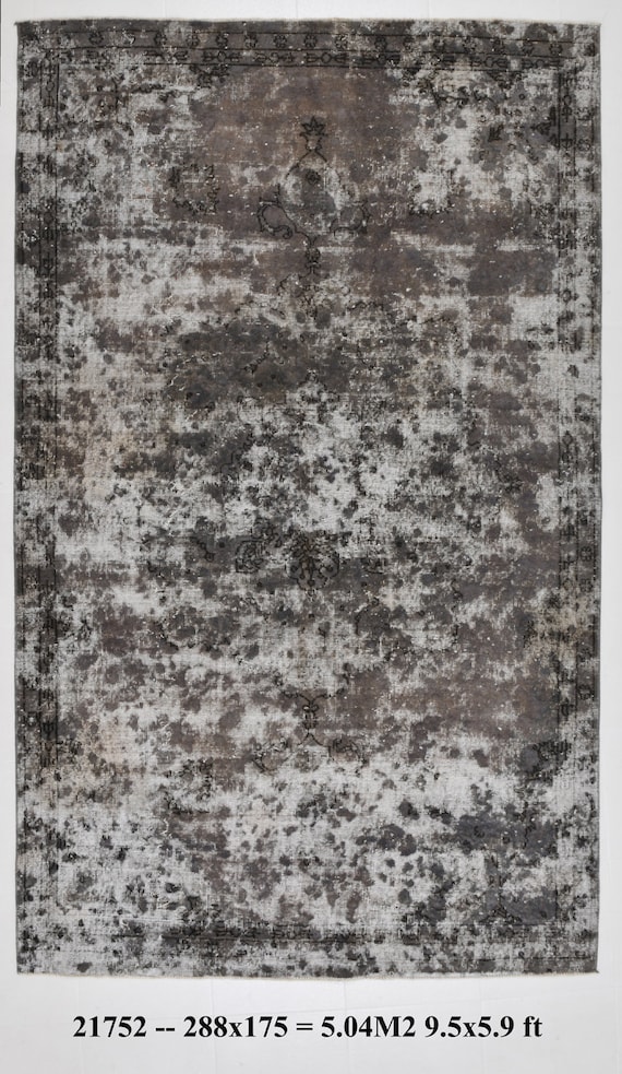 6x9 Rug, 6x9 Faded Vintage Rug, 6x9 FADED TURKISH VINTAGE Rug, 6x9, Handmade Oushak Rug, Grey Tones Rug, 6x9 Vintage Rug, Living Room 6x9