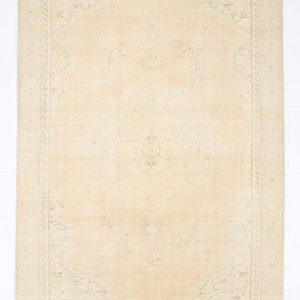 6x9 Area Rug, 6x9 Vintage Rug, 6x9 SOFT PASTEL VINTAGE Rug, 6x9, Oushak Handmade Rug, 6x9 Rugs, Shades Of Tan Beige Vintage, Rug For Bedroom