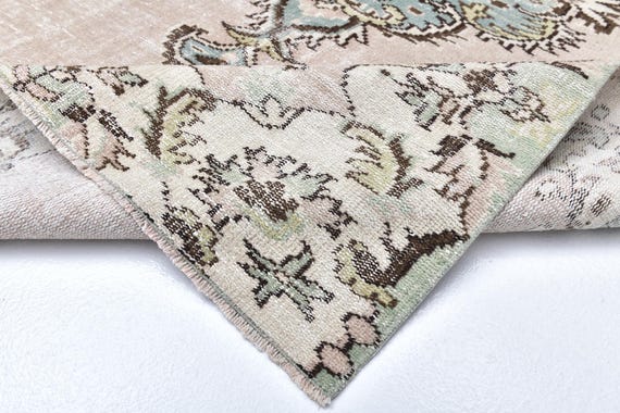 6x9 Rug, 6x9 Vintage Rug, 6x9 SOFT TURKISH VINTAGE Rug, 6x9 Area Rug, Green & Beige Vintage Rug, 6x9 Turkish Rug, Oriental Style, Antique