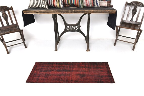 2x4 Area Rug, 2x4 Persian Doormat Rug, 2x4 Doormat Rug, Rugged Handmade Wool Rug, 2x4 Rugs, Shades Of Wine Red, Rug For Outdoor Accent Rugs