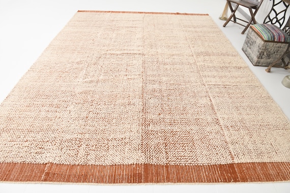 8x11 Area Rug, 8x11 Modern Terracotta Vintage Rug, Oversize Vintage Rug, Large Area Rug, 8x11 Rug, 8x11 Vintage Rug, Rug For Farmhouse Room