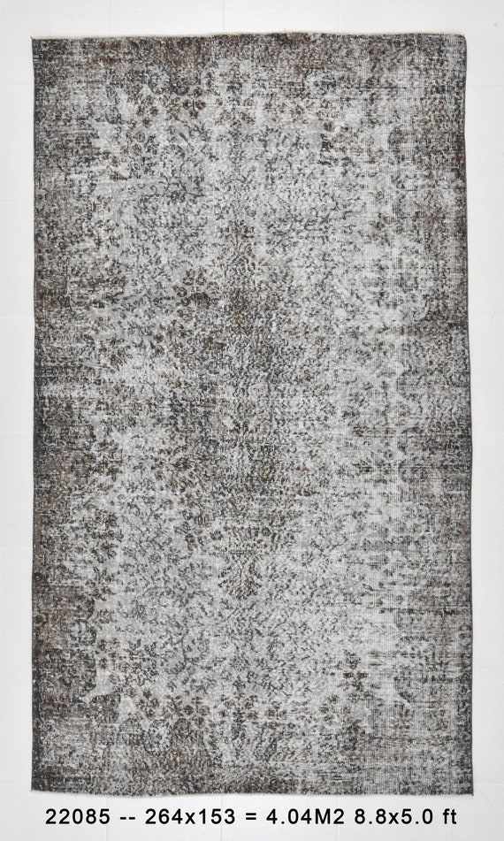 5x8 Turkish Vintage Camouflage Rug, 5x8 Area Rug, Camouflage Vintage Rug, 5x8 Turkish Rug, Handmade Wool Rug, Vintage Rug 5x8, Gray Rug 5x8