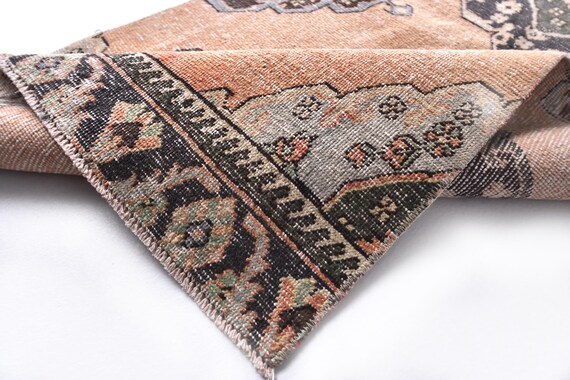 3x12 muted Red Brown Handmade Vintage Runner Rug, 3x12 Vintage Runner, Handmade Wool Rug, 3x12 Runner Rugs, Rugs For Hallway Kitchen Rugs