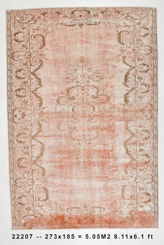 6x9 Area Rug, 6x9 TURKEY TURKISH VINTAGE Rug, 6x9 Vintage Rug, Wool Handmade Oushak, 6x9 Rugs, Distressed Color, Vintage Rug 6x9, Anatolian