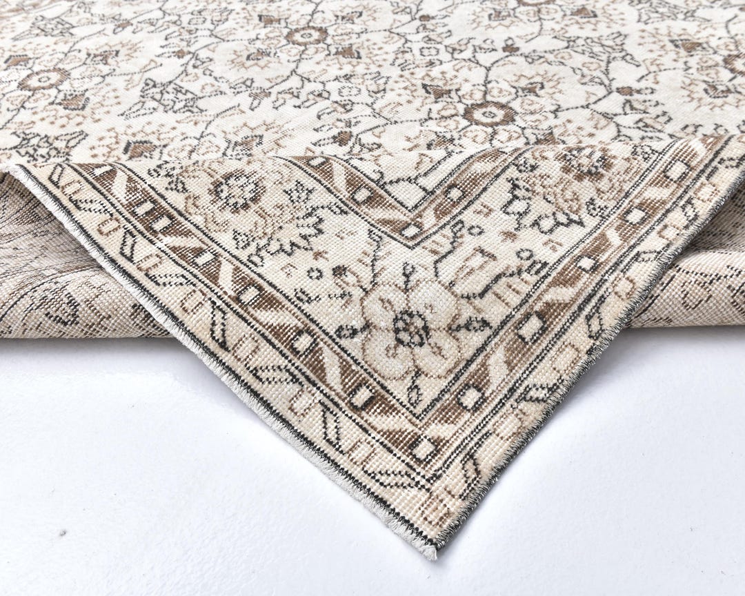 6x10 NEUTRAL BEIGE VINTAGE Rug, 6x10 Vintage Rug 6x10 Rug Retro ...