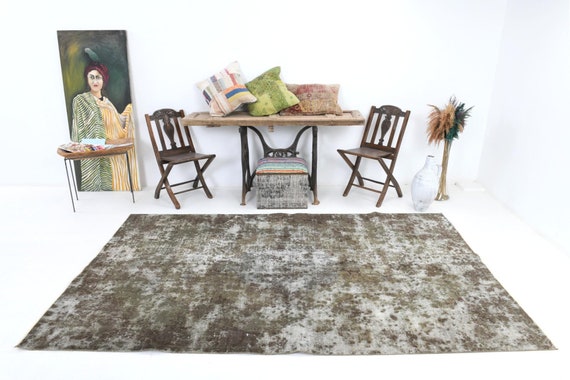 5x9 Area Rug, 5x9 Vintage Rug, 5x9 PASTEL TURKISH VINTAGE Rug, 5x9 Rug, Wool Handmade Aesthetic, Brown & Gray Carpet, Vintage Rug 5x9, 57s