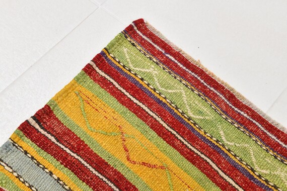 Antique Vintage Turkish Rug, 5x8 Red Large Area Rug, 5x8 Medium Size Rug, 5x8 Rug, 5x8 Striped Rug Soft Wool Handmade Kilim, 5x8 Shaggy Rugs