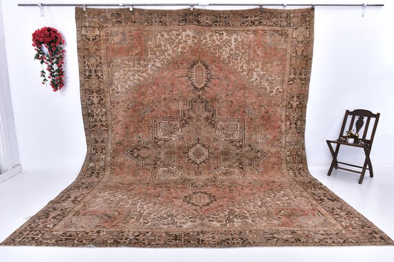 10x12 Antique Persian Oversize Area Rug, Handmade Luxury Rug, 10x12 Large Living Room Rug, Traditional Rug, 10x12 Vintage Oversize Rug