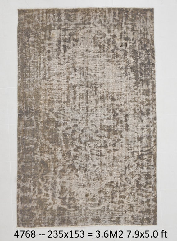 5x8 Area Rug, 5x8 TURKEY TURKISH VINTAGE Rug, 5x8 Rugs, Vintage Rug 5x8, Wool Handmade Oushak, Brown & Beige Rug, Turkish Rug 5x8, 55s Rugs