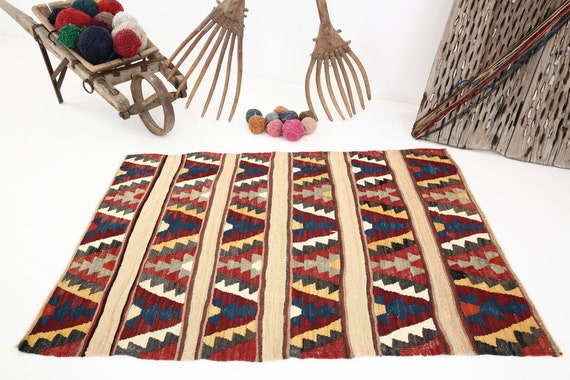 3x5 Turkish Colorful Kilim Rug, 3x5 Turkish Rug, 3x5 Kilim Rug, Handmade Wool Rug, Turkey Rug, Turkey Kilim Rug, 3x5 Area Rug, Vintage Kilim
