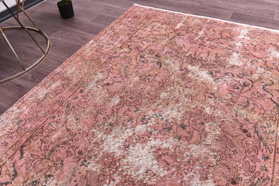 5x8 Vintage Terracotta Overdyed Rug, 5x8 Handmade Wool Rug, Living Room Bedroom Rug, 5x8 Vintage Rug, 5x8 Area Rug, Home Decor Rug