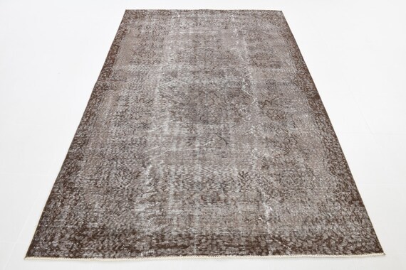 6x9 TURKISH VINTAGE OUSHAK Rug, Gray and Bronze Vintage Rug, Vintage Rug 6x9, Farmhouse Rug, Hand-Made Turkey Rug, Turkish Rug 6x9, 5.8x8.9