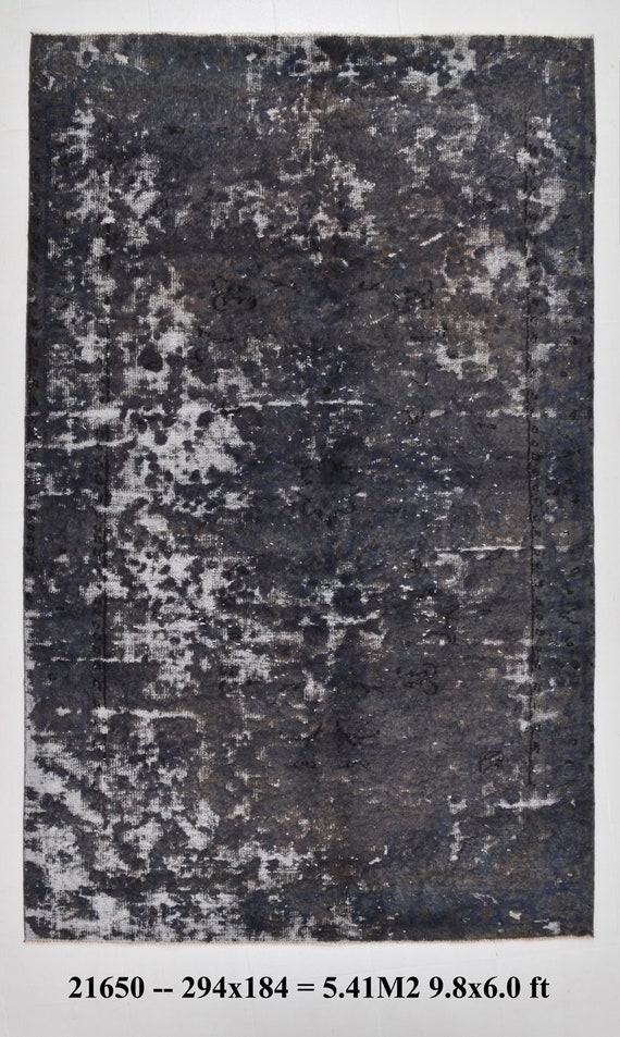 6x10 Area Rug, 6x10 PERSİAN VİNTAGE RUG, 6x10, Navy Blue Persian Rug, Handmade Oushak Rug, Persian Area Rug, 6x10 Area Rug, Blue Gray Tones