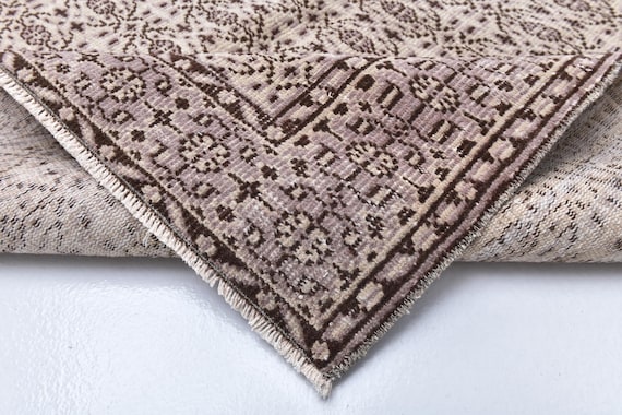 5x9 Pink Brown Distressed Turkish Rug,Floral Distressed 5x9 Turkish Rug, 5x9 Rug, Distressed 5x9 Area Rug,Living Room Distressed Vintage Rug