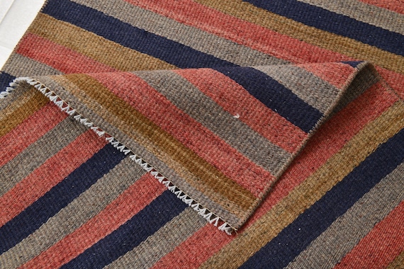 2x5 Runner Rug, 2x5 Kilim Runner, 2x5 TURKISH KILIM RUNNER Rug, 2x5, Oushak Handmade Rug, Blue & Red Kilim Rug, Turkish Vintage Runner 2x5,