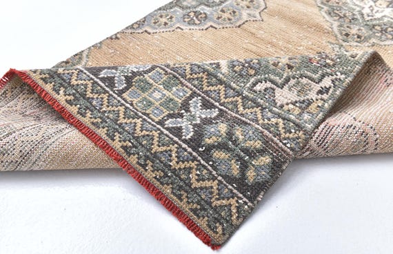 3x11 Rug, 3x11 Vintage Runner, 3x11 TURKISH VINTAGE RUNNER Rug, 3x11 Runner Rug, Mustard & Brown Vintage Runner, 3x11 Turkish Runner, 56s