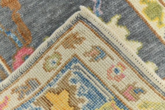 3x11 Modern Oushak Runner Rug, 3x11 Oushak Runner, 3x11 Rug, Wool Handmade Oushak, 3x11 Runner Rug, Blue Oushak Rug, 3x11 Vintage Runner 58s