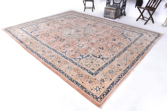 10x13 Antique Vintage Persian Rug, 10x13 Area Rug, 10x13 Red Brown Persian Oversize Rug, Large Area Rug, 10x13 Rug Oriental Style,