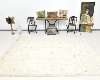 8x10 Area Rug, 8x10 Modern Oushak, 8x10 Soft Wool Oushak Rug, Oversize Oushak Rug, Large Area Rug, Wool Handmade Oushak, 8x10 Rug, Antique