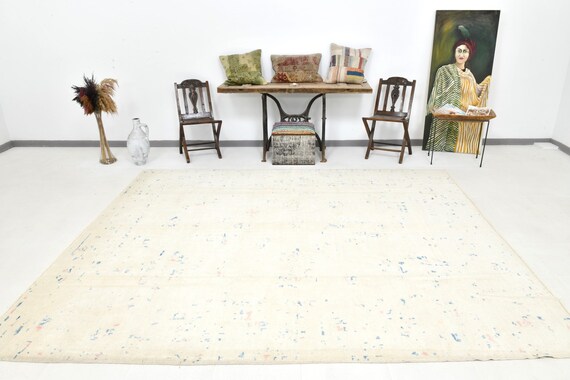 8x10 Area Rug, 8x10 Modern Oushak, 8x10 Soft Wool Oushak Rug, Oversize Oushak Rug, Large Area Rug, Wool Handmade Oushak, 8x10 Rug, Antique