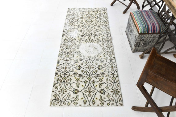 2x6 Rug, 2x6 Turkish Runner, 2x6 Soft TURKISH RUNNER Rug, 2x6, Pastel Handmade Rug, 2x6 Vintage Runner, Beige Runner Rug, Rug For Kitchen