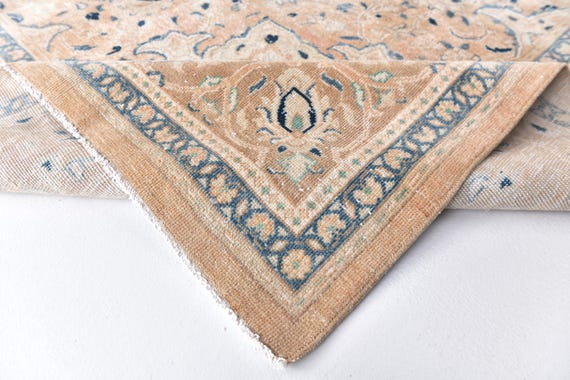 9x13 Cream Blue Oversize Persian Rug, Extra Large Area Rug, 9x13 Rugs, Handmade Wool Persian Rug, 9x13 Persian Rug, Rug For Living Room