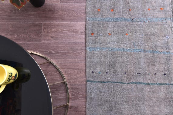 6x7 Hemp Rug, 6x7 Muted Gray Color Rug, Handmade Flatweave Kilim Rug, 6x7 Tribal Kilim Rug, 6x7 Rug, Faded Kilim Rug