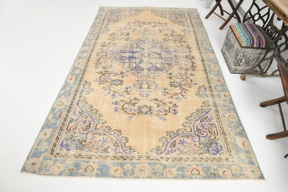 5x10 TURKISH OUSHAK VINTAGE Rug, 5x10 Area Rug, 5x10 Rug, 5x10, 5x10 Turkish Vintage Rug, Handmade Floral Rug, Turkey Rug, Rugs 5x10,5.6x9.9