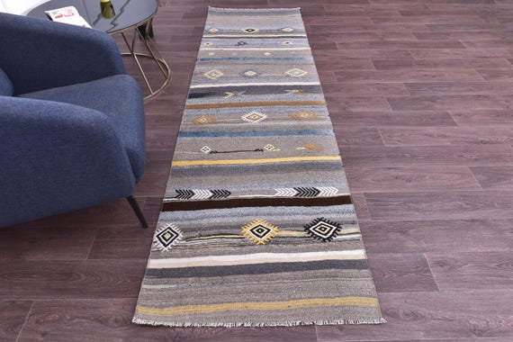 3x10 Runner Rug, 3x10 Kilim Runner, 3x10 VINTAGE KILIM RUNNER Rug, 3x10, Kilim Runner Rug, Wool Handwoven Kilim, 3x10 Rug, Beige Brown Kilim