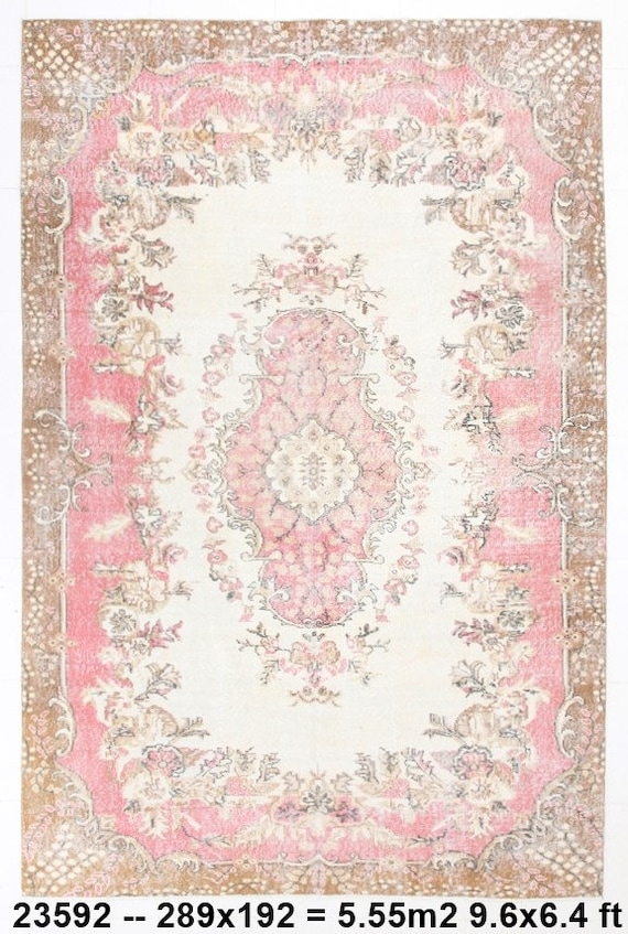 6x9 Area Rug, 6x9 Distressed Vintage, 6x9 TURKISH VINTAGE OUSHAK Rug, 6x9 Brown Vintage Rug, Wool Handmade Oushak, 6x9 Rugs, Rug For Bedroom