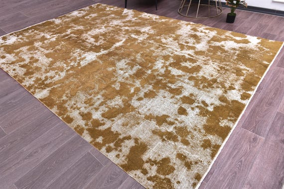 8x11 Area Rug, 8x11 Modern Mustard Vintage Rug, Oversize Vintage Rug, Large Area Rug, 8x11 Rug, 8x11 Vintage Rug, Rug For Farmhouse Room