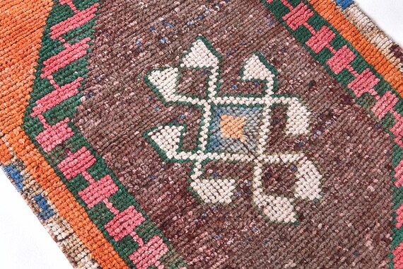 3x11 Vintage Colorful Geometric Patterned Turkish Runner Rug , 3x11 Hallway Rug, 3x11 Handmade Decor,3x11 Runner Rug 3x11 Turkish Runner Rug
