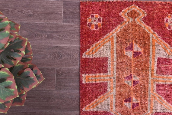 2x9 Herki Vintage Runner Rug, 2x9 Vintage Runner, 2x9 Rug,  Handmade Wool Rug, 2x9 Runner Rug, 2x9 Herki Runner, Rug For Hallway Entry