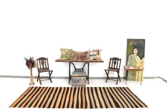 4x10 RUG, 4x10 TURKISH VINTAGE Runner, 4x10 Runner Rug, 4x10 Rug, Vintage Geometric Style, 4x10 Turkish Runner, Turkey Wool Rug, 4'8x10'5 Ft