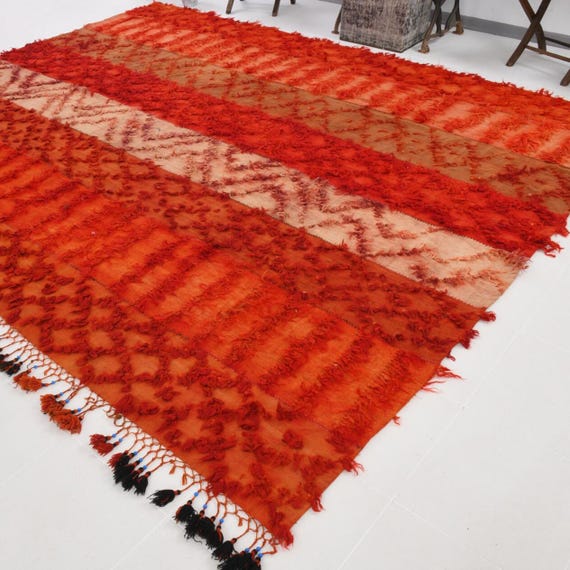 10x12 Oversize Red Long Pile Area Rug, Oversize Vintage Rug, Large Area Rug 10x12, Wool Handmade Kilim,  10x12 Rugs, 10x12 Area Rug