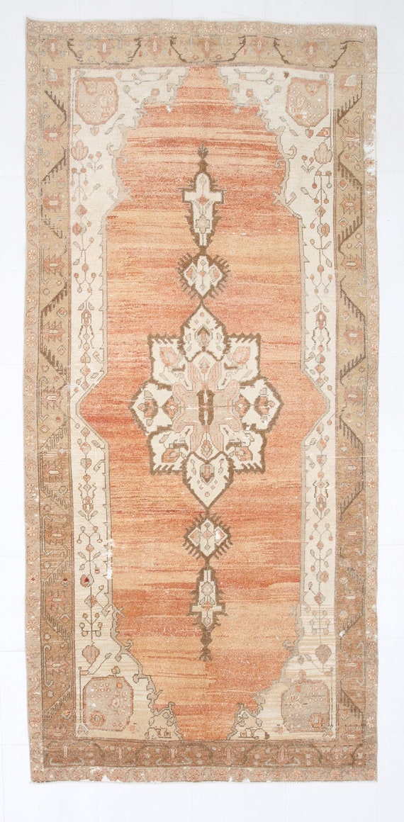 5x10 PASTEL VINTAGE RUG, Hand-Made Wool Turkish Rug, 5x10, 5x10 Area Rug, Geometric Area Rug, Vintage Carpet Rug, Antique , 4.11x10.6 Ft