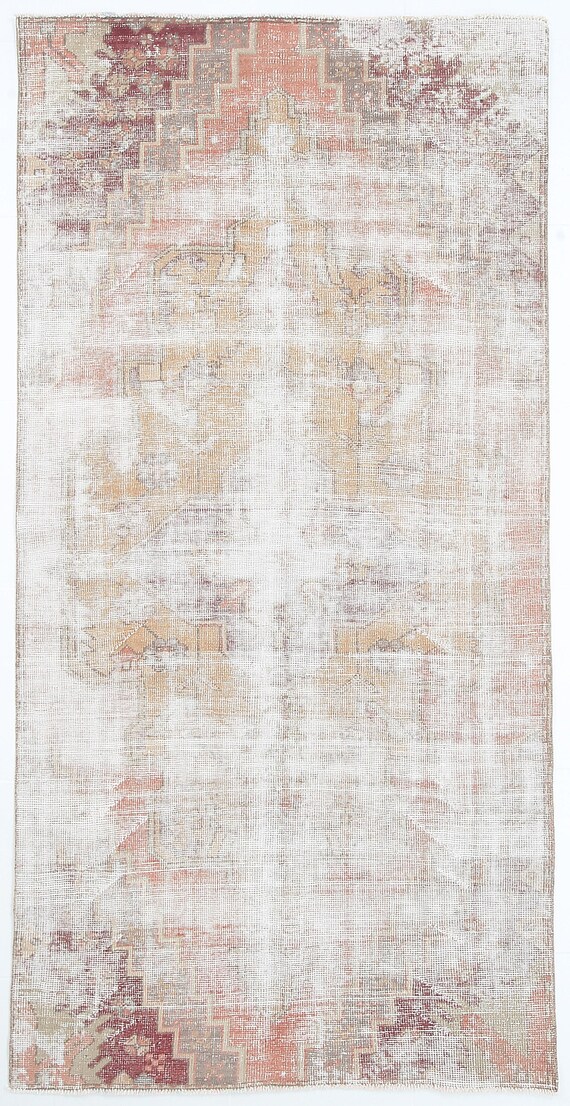 4x7 Area Rug, Vintage Rug 4x7, 4x7 TURKISH VINTAGE AREA Rug, 4x7, Oushak Handmade Rug, Vintage Rug Area, Distressed Style, Turkish Rug, 60s
