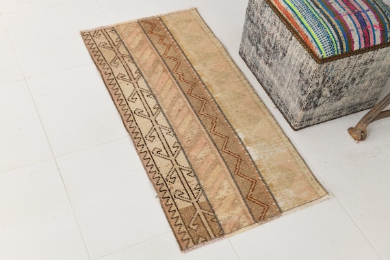 2x3 Brown and Beige Turkish Rug, 2x3 Small Turkish Rug, 2x3 Turkish Rug, Handmade Wool Rug, Turkey Vintage, Bohemian Decor Rug, Vintage Rug
