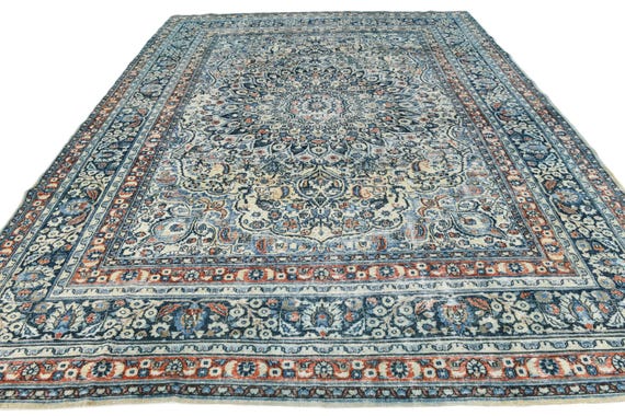 10x13 Area Rug, 10x13 Navy Blue Unique Rug, Oversize Unique Rug, Large Area Rug, 10x13 Rugs, Blue Unique Rug, 10x13 Unique Rug, Antique