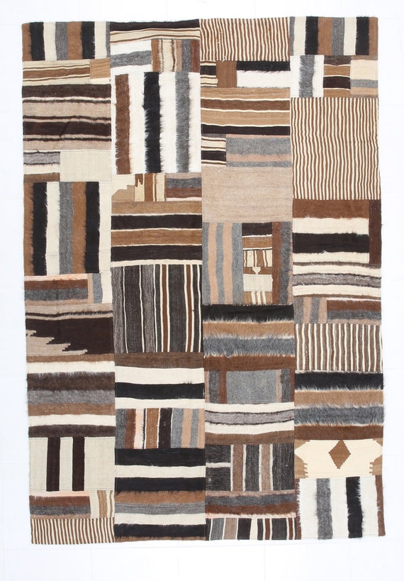 5x8 Area Rug, 5x8 TURKISH VINTAGE KILIM Rug, 5x8, Vintage Kilim Rug, Wool Handmade Kilim, Rugs 5x8, Brown&Beige Kilim, Turkish Rug 5x8, 60s