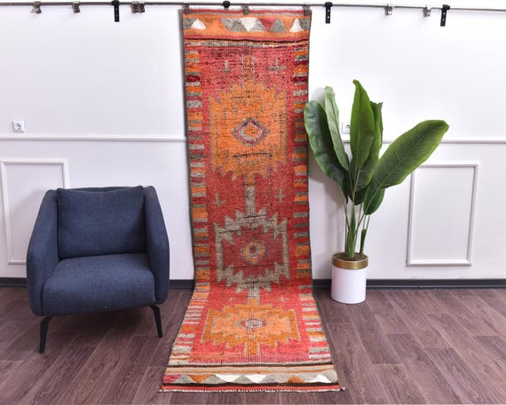 3x10 Vintage Traditional Moroccan Handmade Runner Rug, Hallway Kitchen Rug