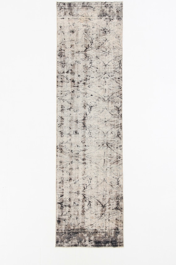 2x9 Rug 2x9 Turkish Runner 2x9 VİNTAGE TURKİSH RUNNER 2x9 Handmade Wool Rug 2x9 Vintage Runner Plants & Trees Rug Turkey Rug Faded Color Rug
