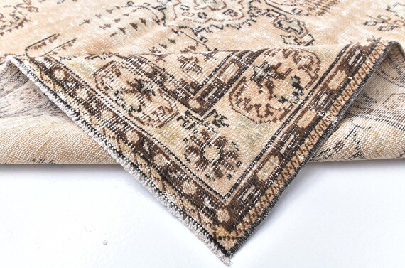 6x9 Rug, 6x9 Turkish Rug, 6x9 ORIENTAL VINTAGE TURKISH Rug, 6x9 Area Rug, Khaki & Brown Turkish Rug, Tribal Style, 6x9 Vintage Rug, Antique