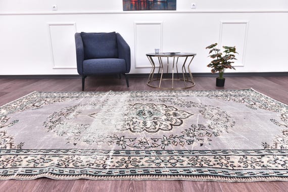 6x9 Vintage Turkish Rug, 6x9 Handmade Wool Rug, 6x9 Orange Color Rug, Living Room Rug, Farmhouse Decor, 6x9 Rug, Vintage Area Rug, 6x9 Rug