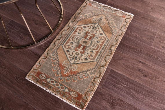 1x3 Colorful Geometric Doormat, Handwoven Decorative Entrance Rug, 1x3 Doormat Rug, Vintage Bath Mat, 1x3 Accent Rug, Traditional Rug 1x3