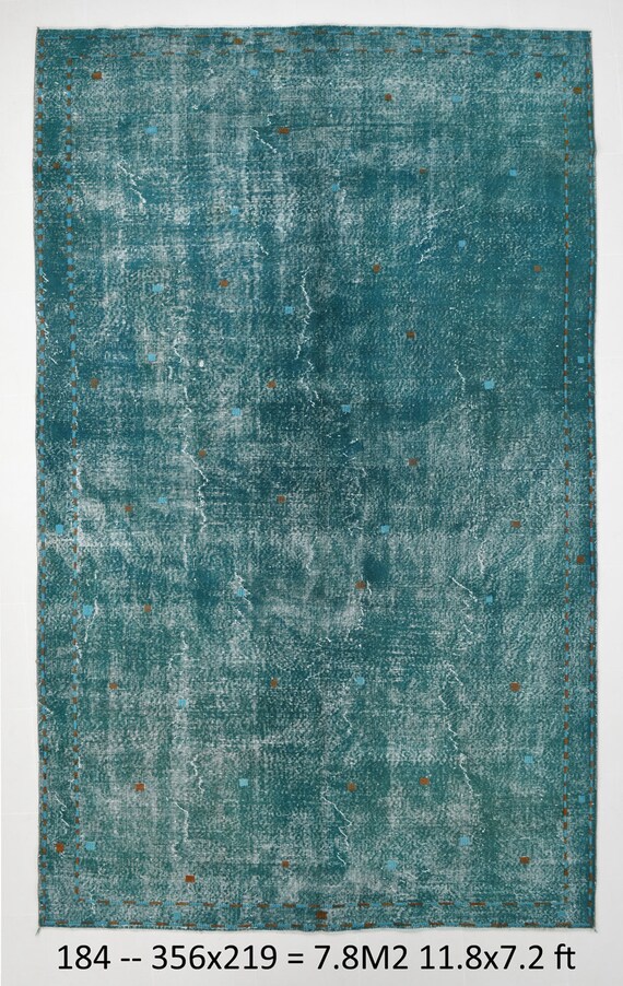 7x12 Area Rug, 7x12 TURKISH VINTAGE AREA Rug, 7x12, Handmade Oushak Rug, Green Vintage Rug, Area Rug 7x12, High Pille Turkish Rug, 7x12 Rugs