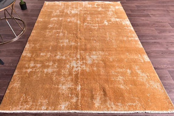 5x7 Vintage Mustard Area Rug, 5x7 Authentic Area Rug, 5x7 Handmade Wool Rug, Living Room Bedroom Rug, Denmark Decor, 5x7 Turkish Area Rug