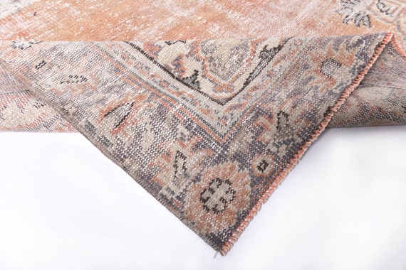6x9 Brunt Red Retro Turkish Rug, 6x9 Turkish Rug, Wool Handmade Aesthetic Vintage, 6x9 Rugs, Shades Of Red Orange Rug, Turkish Rug 6x9, 57s