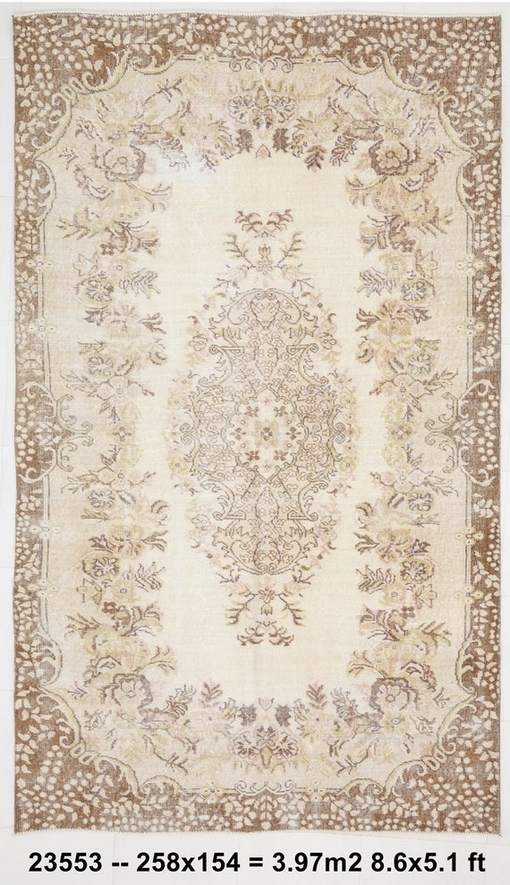5x8 BOHEMIAN VINTAGE RUG 5X8, Turkish Rug, Handmade Oushak Rug, Area Rug 5x8, Turkey Rug, Shabby Chic Rug, 5x8 Vintage Rug, Boho Chic Rug,