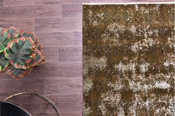 7x10 Vintage Area Rug, Dark Mustard Color, 7x10 Large Area Rug, Wool Handmade Kilim, 7x10 Farmhouse Rug